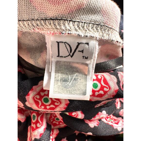 DVF 100% Silk Zoe Wrap Dress Womens 4 Jersey Knit Retro Work Business Casual - Picture 10 of 15